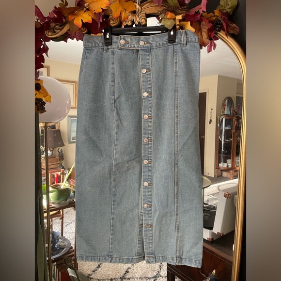 SHEIN Dresses & Skirts - Shein Button Up Maxi Jean Skirt